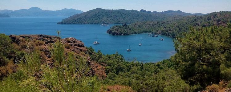 Anchorage of yachts in Inbuku Bay