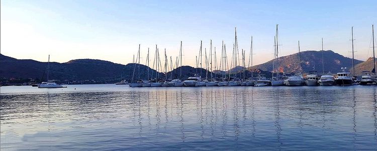 Yacht moorings in Selimiye Bay