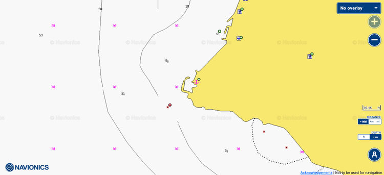 To open Navionics chart yacht mooring in Bozburun Yacht Club