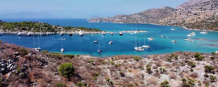 Yacht anchorages near Kiseli Island