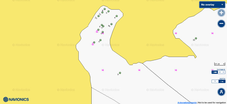 To open Navionics chart of the yacht anchorage in Pirate Bay