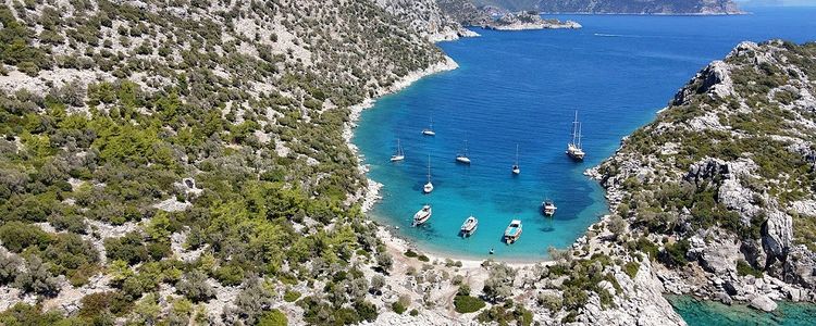 Yacht anchorage in Gebekse Bay