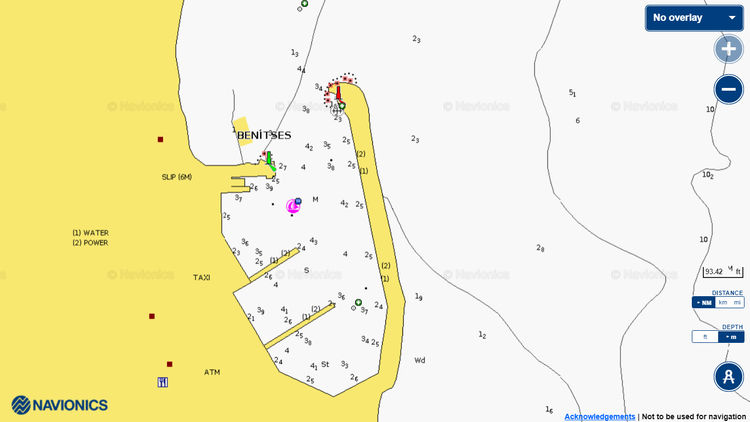 To open the Navionics map of the Marina Benitses