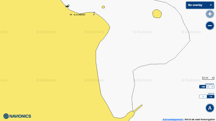 To open Navionics chart yacht anchorage near Notos beach