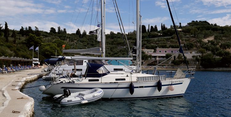 Yacht moorings in Moggonisi Bay