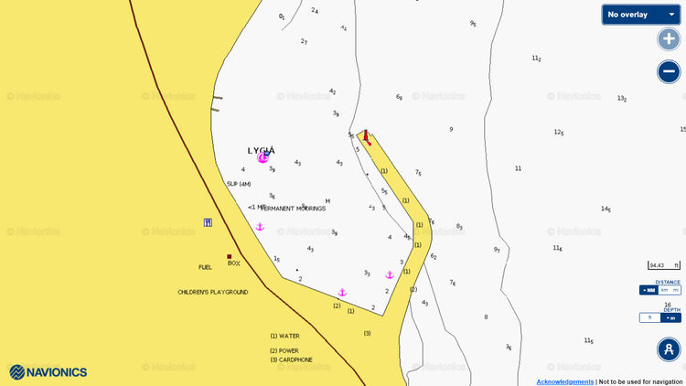 To open Navionics chart of yacht moorings in the Lygia Fishport