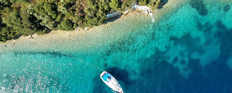 Yacht anchorage in Fraxia Bay