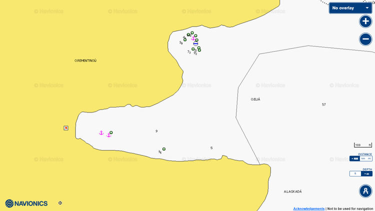 To open Navionics map of anchorages in Rementinou Bay