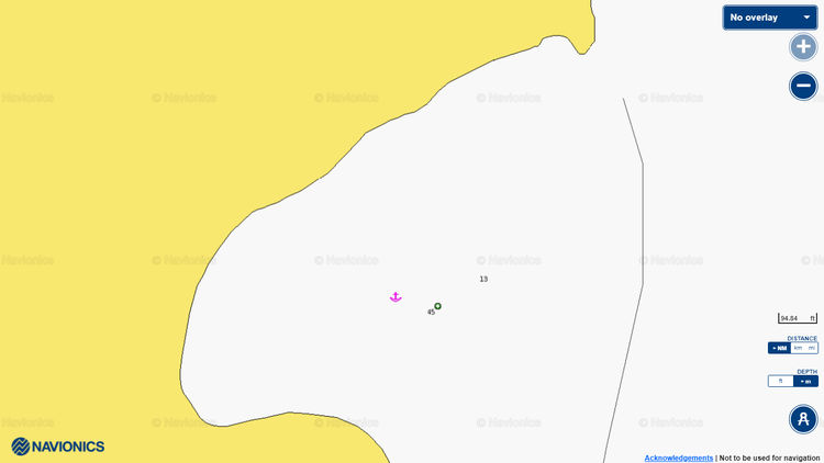 To open Navionics chart of yacht anchorages in Tsoutsouli Bay