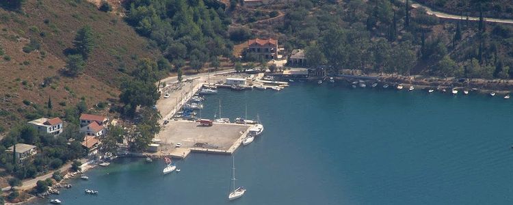 Yacht mooring at Marina Vathi pier