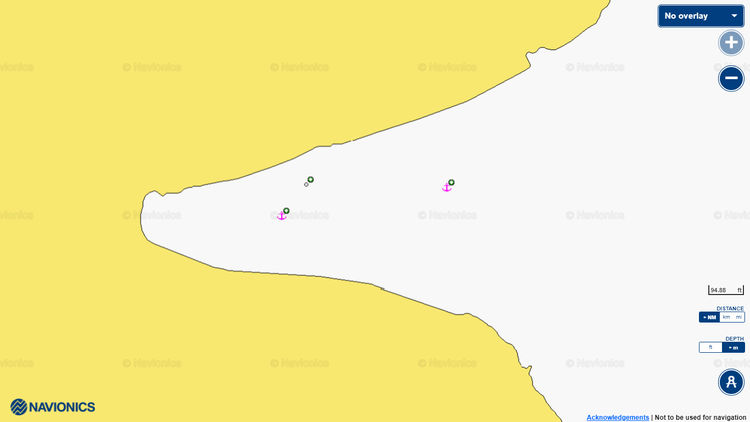 To open Navionics chart of yacht anchorages in Xylokaravo Bay