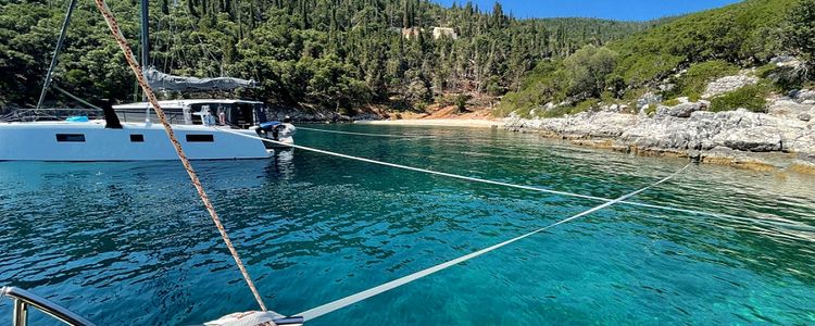 Yacht anchorage in Evreti Bay