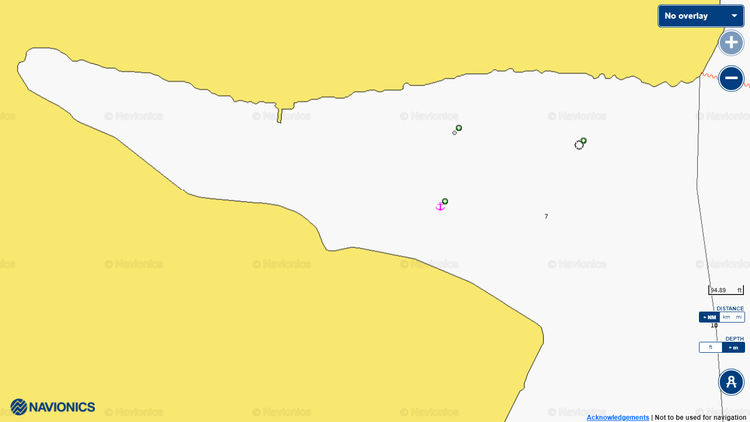 To open Navionics chart of yacht anchorage in Evreti Bay