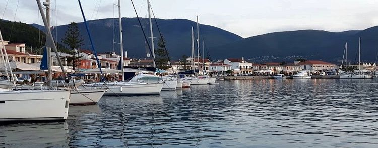 Yacht moorings in the port of Sami