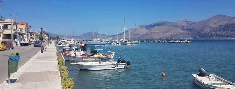 Yacht moorings in Lixouri Fishport