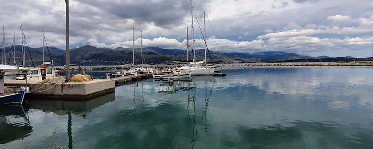 Yacht moorings in Lixouri Marina