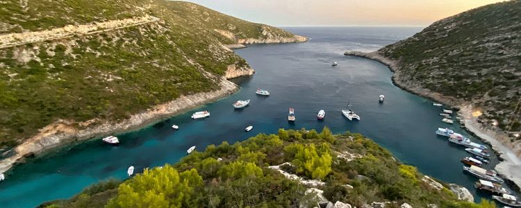 Yacht mooring in Porto Vromi