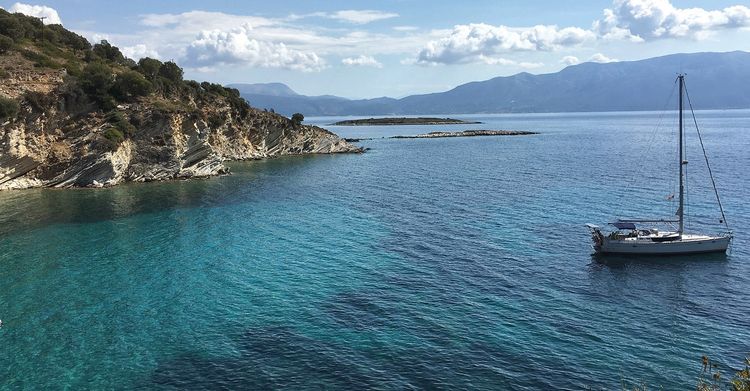 Yacht anchorage in Kastos Bay