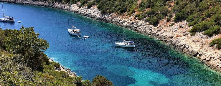 A cove on the east coast of Arkoudi Island