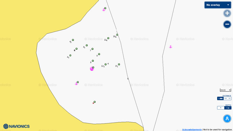 To open Navionics chart  of yacht anchorage in One House Bay