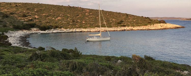 Yacht anchorage in the south bay of Labrinos Island