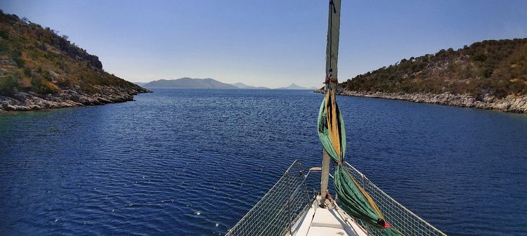 Yacht anchorage in the south bay of Provati Island