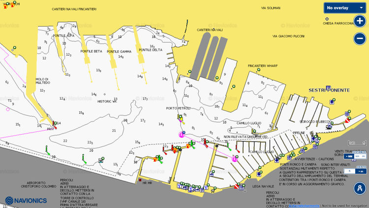 To open Navionics chart of Genoa Yacht Marina