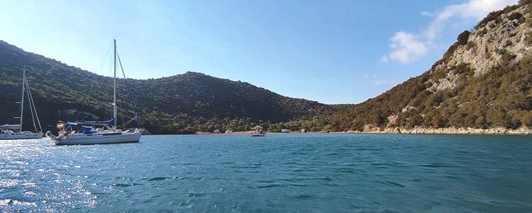 Yacht anchorage in Marathias Bay