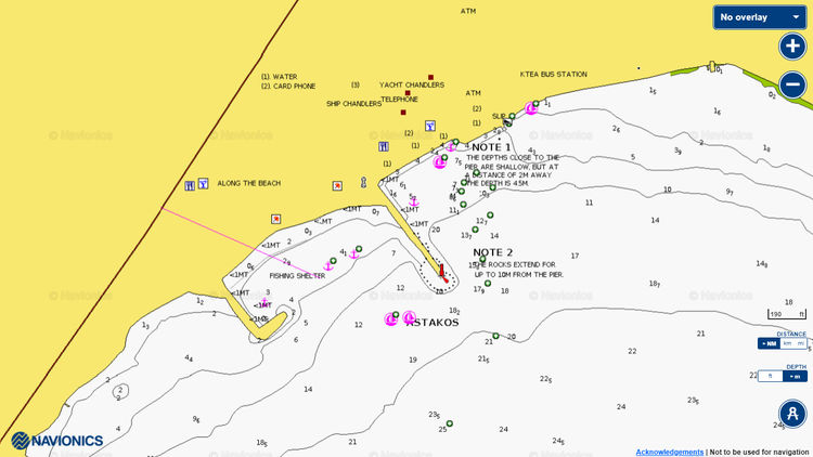 To open Navionics chart of Astacos Fishport 