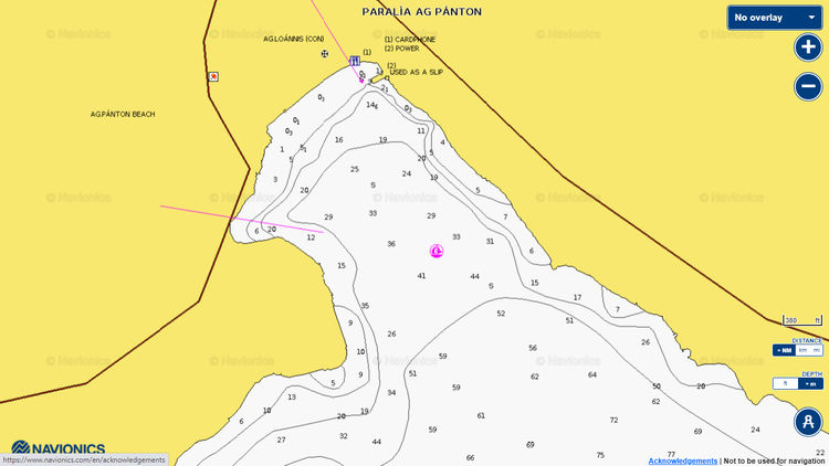 To open Navionics chart of the yacht anchorage in Caravan Bay