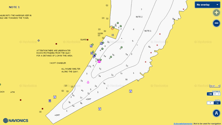 To open Navionics chart of yacht mooring at Galaxidhi Waterfront