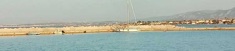 Yacht moorings in Vrachati harbor