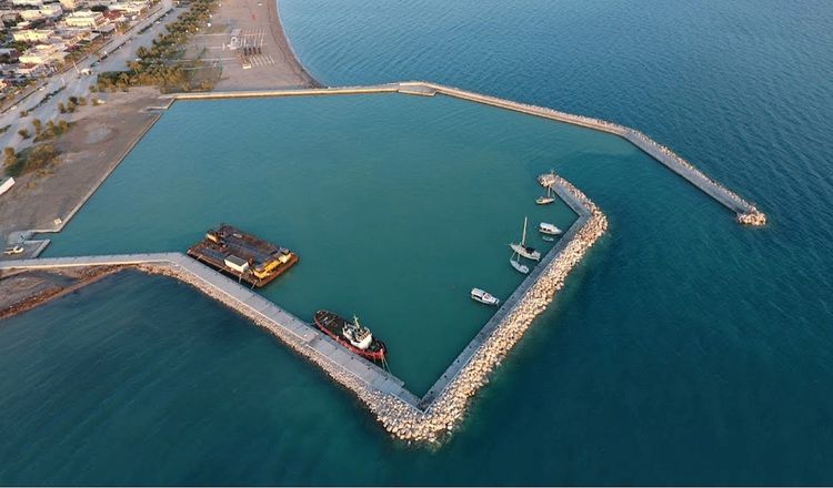 Yacht moorings in Vrachati harbor