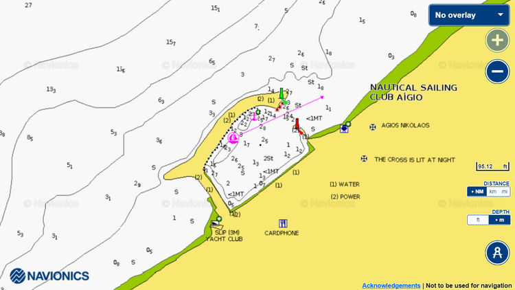 To open Navionics chart of yacht moorings in the marina of Nautical Aegio Group