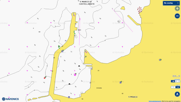 To open Navionics chart of yacht mooring in Porto di San Marco di Castellabate