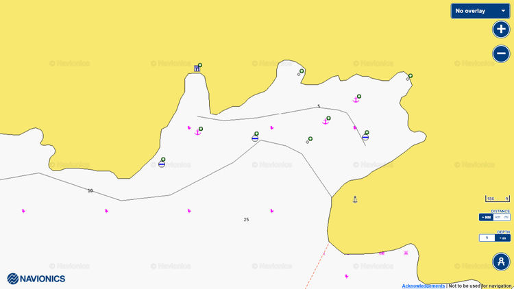 To open Navionics chart of Yacht Anchorage in White Bay