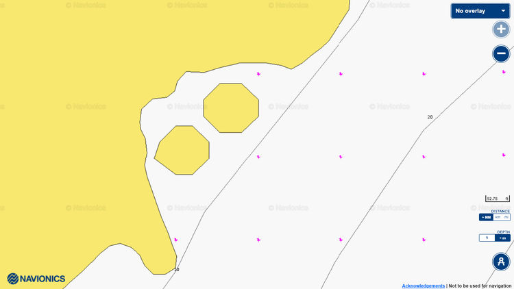 To open Navionics chart of Yacht anchorage in Morti Bay