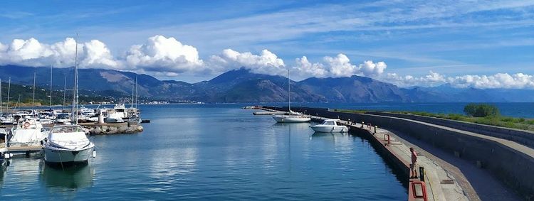 Yacht mooring in the Polycastro marina