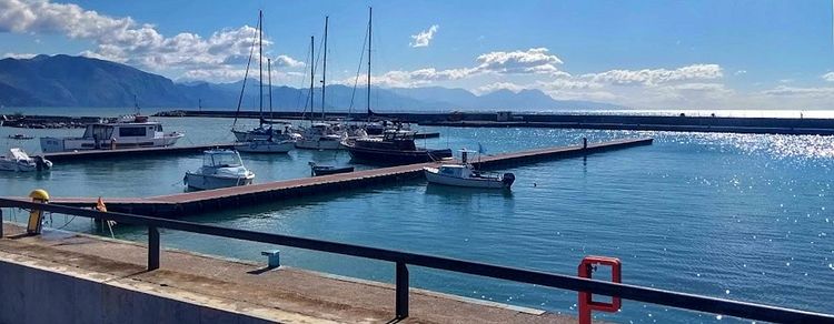 Yacht mooring in the Polycastro marina