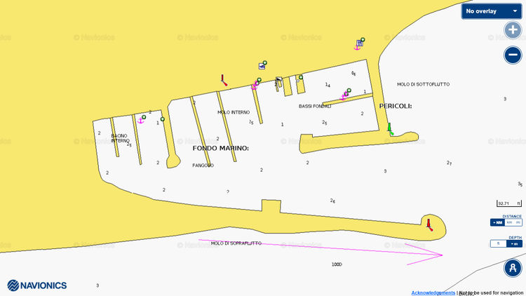 To open Navionics chart of Polycastro marina