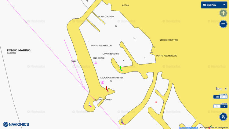 To open Navionics chart of Yacht mooring in Pisciotta Fishport