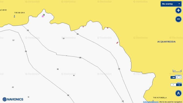 To open Navionics chart of Yacht anchorage in Aquafredda Bay