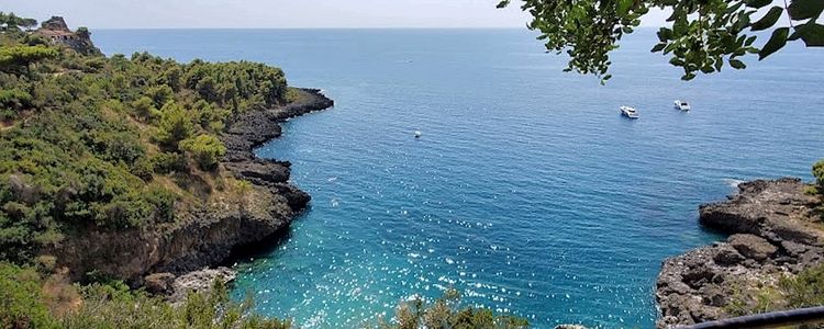 Yacht anchorage in Grotta della Scala Bay