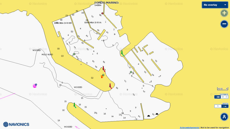 To open Navionics chart of Yacht mooring in Maratea marina