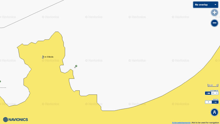 To open Navionics chart of Yacht mooring on buoys in San Nicola Arcella Bay