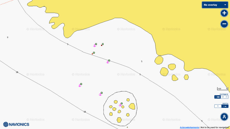 To open Navionics chart of Anchorage off Vaticano Cape.