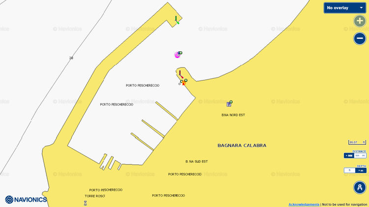 To open Navionics chart of yacht mooring in Porto di Bagnara