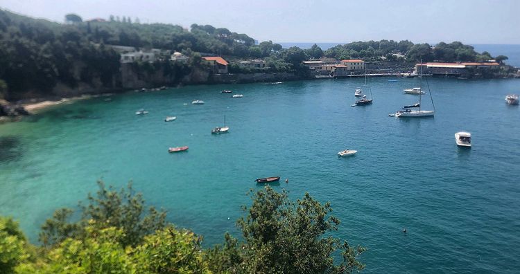 Yacht moorings in Lerici Bay of Spezia Gulf