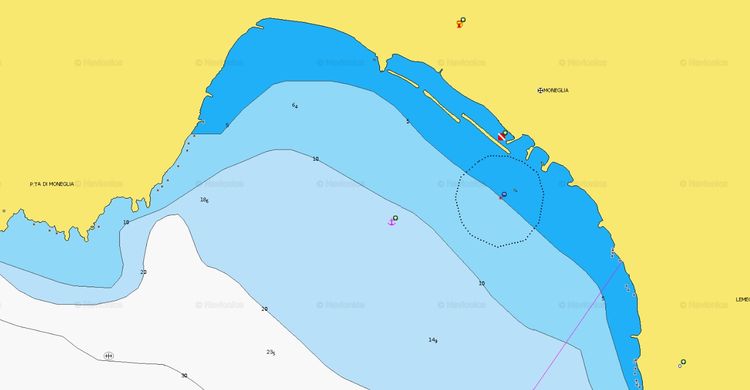 To open Navionics chart  of yacht anchorage in Moneglia