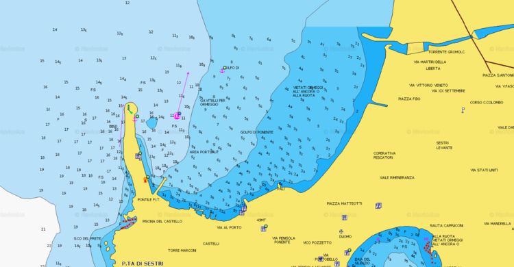 To open Navionics chart  of yacht anchorage in Zanja Bay